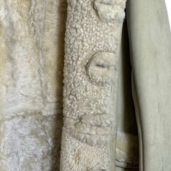 Vintage Men's Friitala Finland Genuine Suede Shearling Coat sz 54=L - Picture 6 of 16